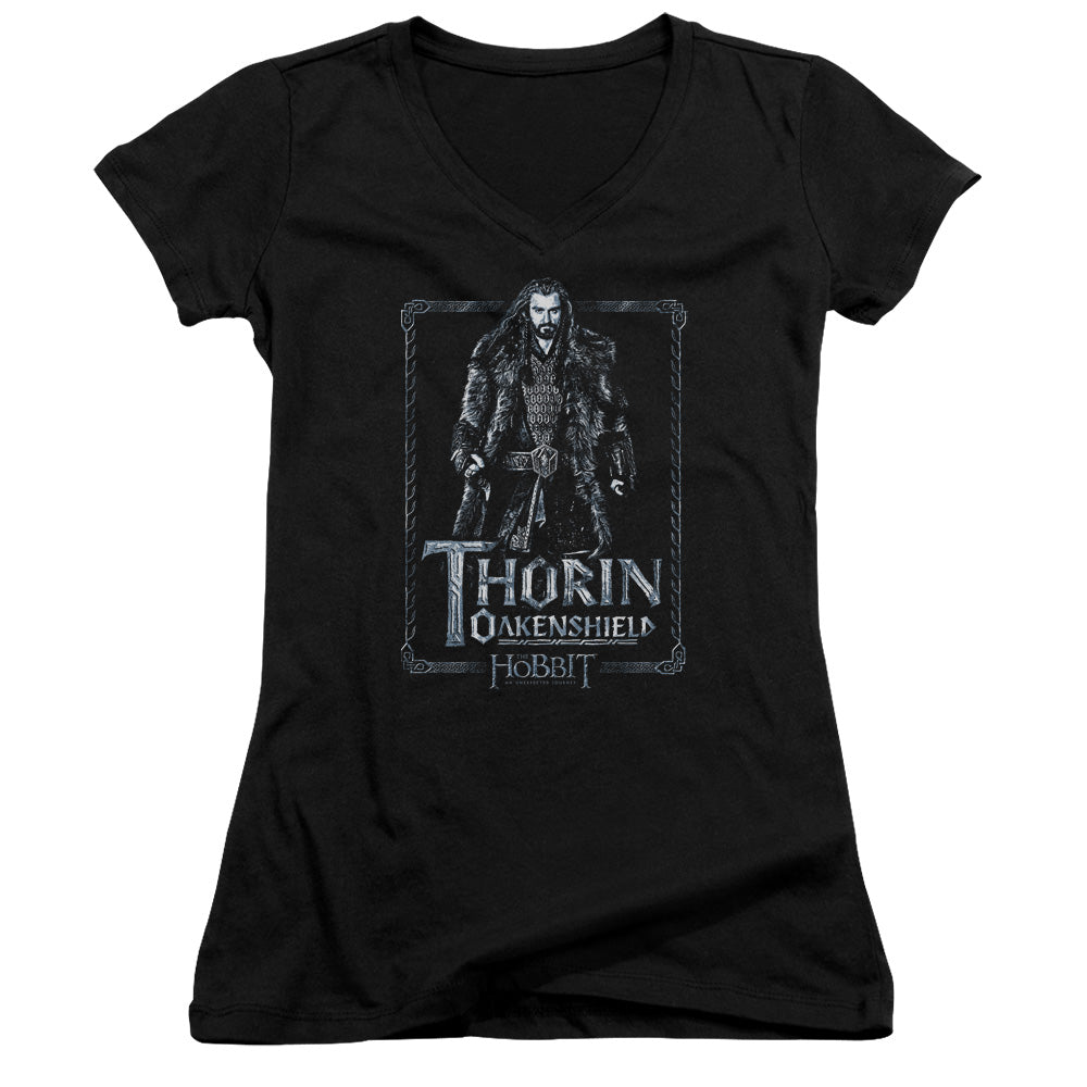 The Hobbit Thorin Stare - Junior V-neck - Black