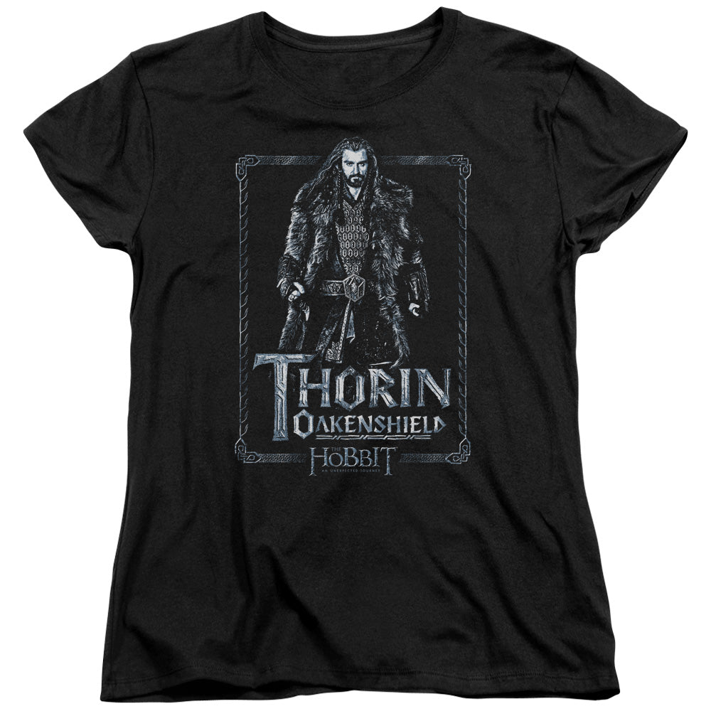 The Hobbit - Thorin Stare - Short Sleeve Womens Tee - Black T-shirt