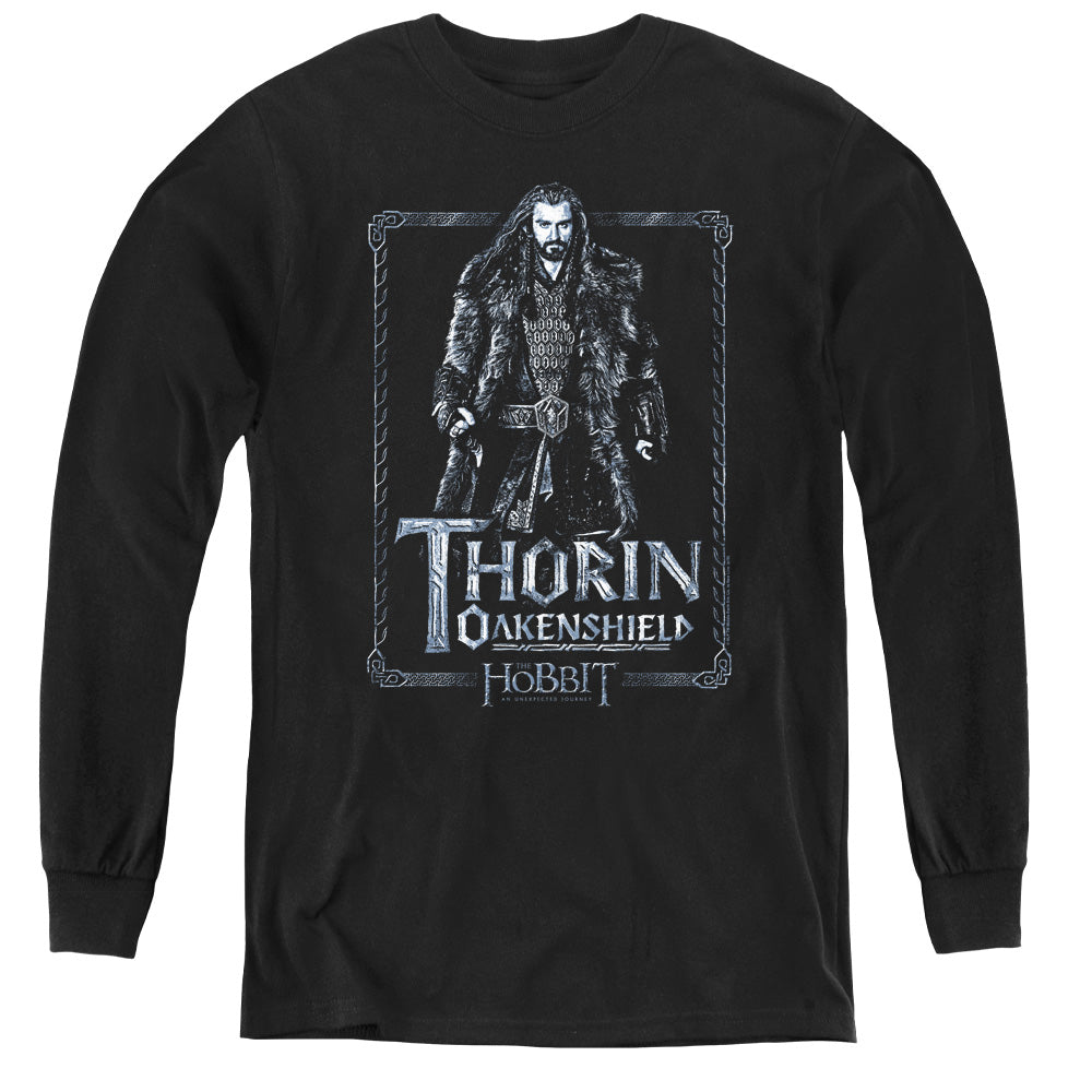 The Hobbit - Thorin Stare - Youth Long Sleeve Tee - Black