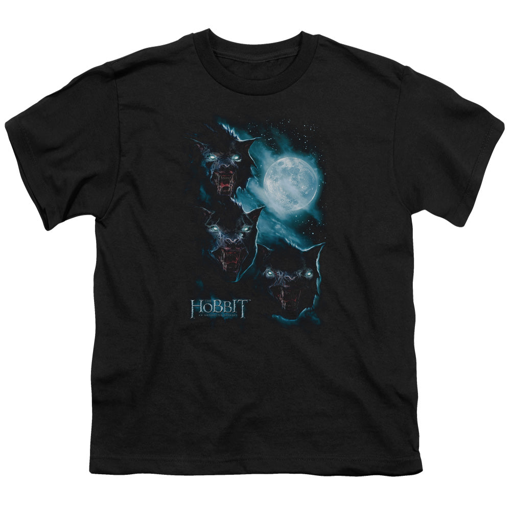 The Hobbit - Three Warg Moon - Short Sleeve Youth 18/1 - Black T-shirt