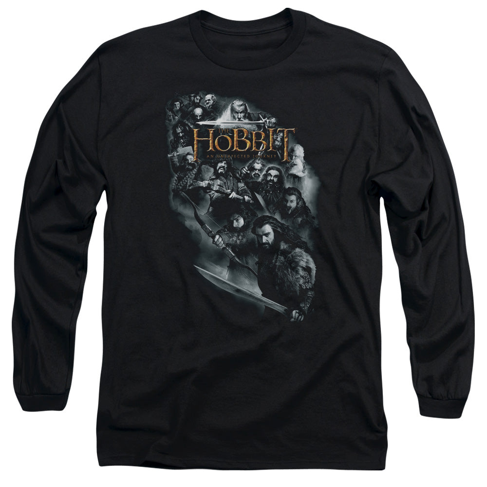 The Hobbit - Cast Of Characters - Long Sleeve Adult 18/1 - Black T-shirt