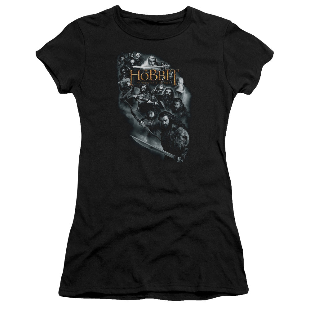The Hobbit - Cast Of Characters - Short Sleeve Junior Sheer - Black T-shirt
