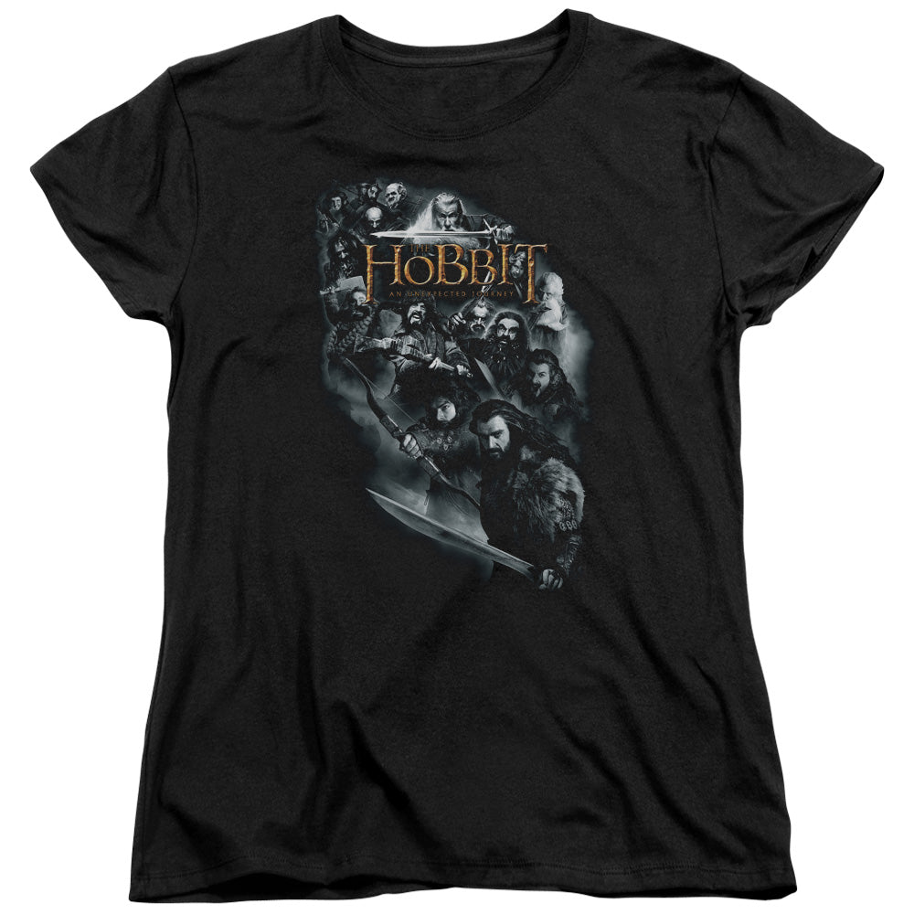 The Hobbit - Cast Of Characters - Short Sleeve Womens Tee - Black T-shirt