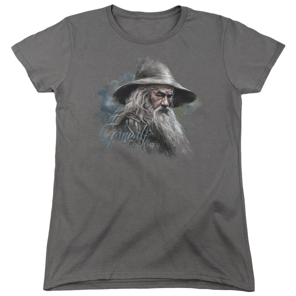 The Hobbit - Gandalf The Grey - Short Sleeve Womens Tee - Charcoal T-shirt