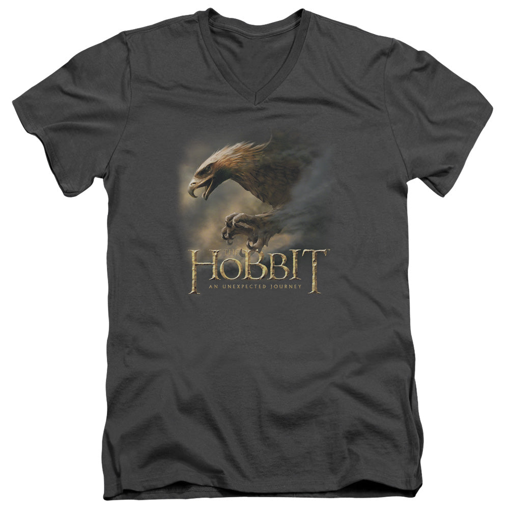 The Hobbit - Great Eagle - Short Sleeve Adult V-neck - Charcoal T-shirt