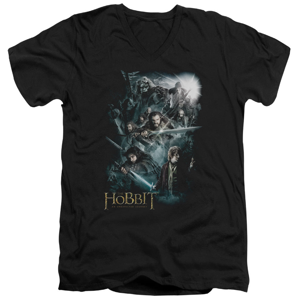 The Hobbit - Epic Adventure - Short Sleeve Adult V-neck - Black T-shirt