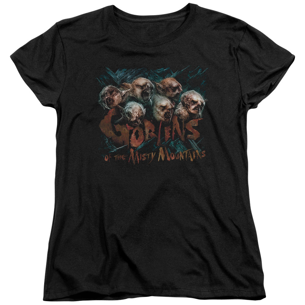 The Hobbit - Misty Goblins - Short Sleeve Womens Tee - Black T-shirt