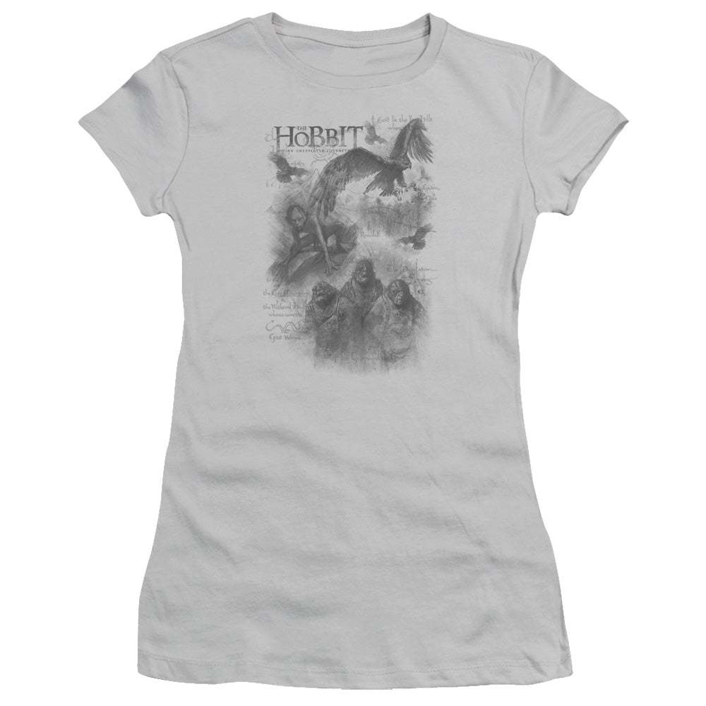 The Hobbit - Sketches - Short Sleeve Junior Sheer - Silver T-shirt