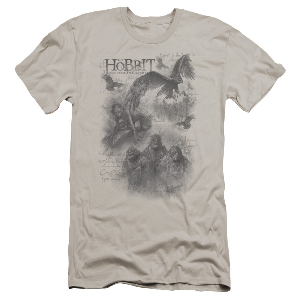 The Hobbit - Hobbit Sketches-premuim Canvas Adult Slim Fit 30/1 - Silver