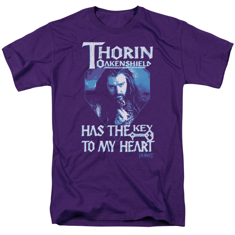 The Hobbit - Thorins Key - Short Sleeve Adult 18/1 - Purple T-shirt