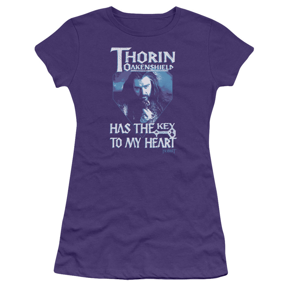 The Hobbit - Thorins Key - Short Sleeve Junior Sheer - Purple T-shirt
