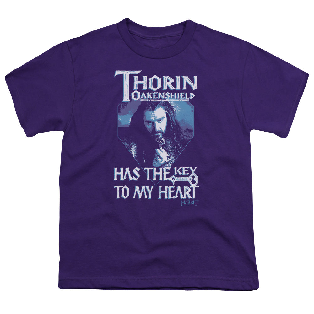 The Hobbit - Thorins Key - Short Sleeve Youth 18/1 - Purple T-shirt