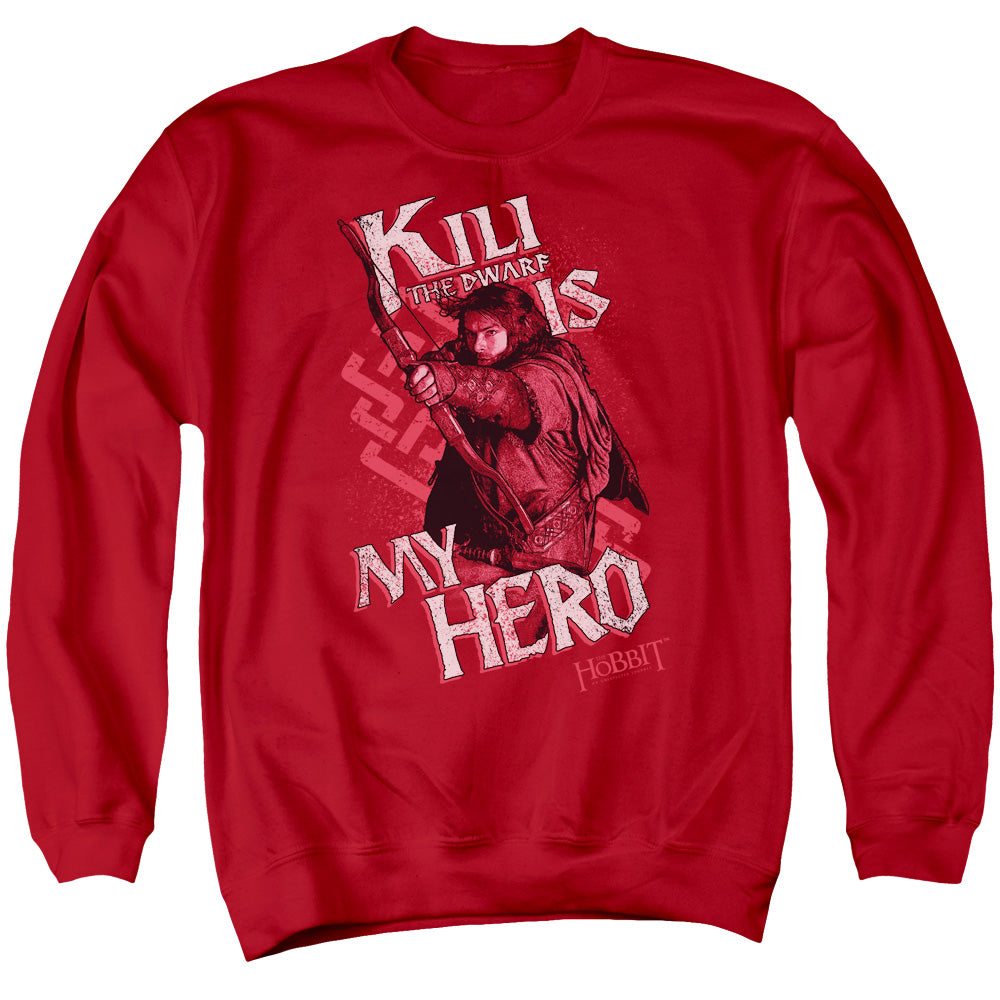 The Hobbit - Kili Is My Hero - Adult Crewneck Sweatshirt - Red