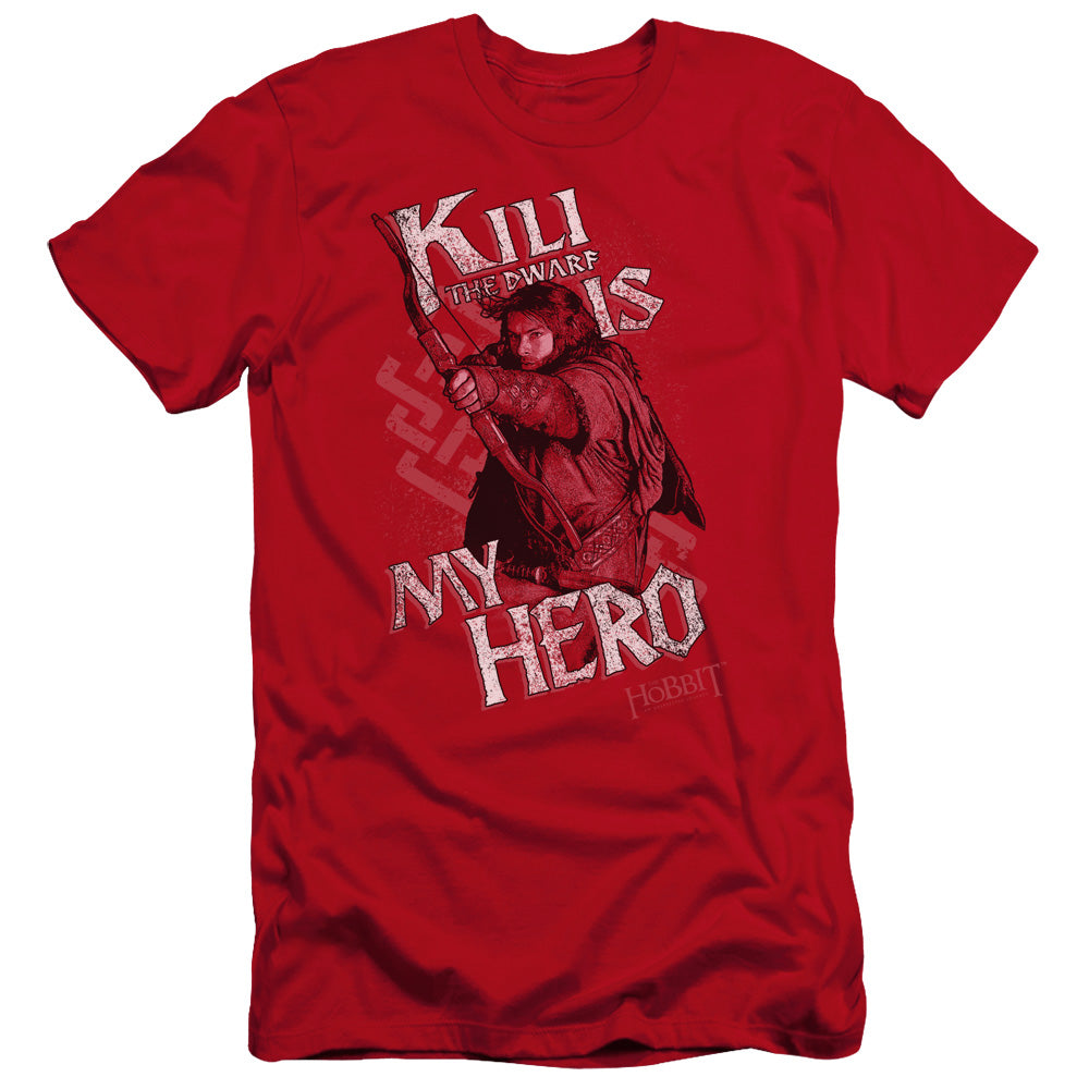 The Hobbit - Kili Is My Hero-premuim Canvas Adult Slim Fit 30/1 - Red