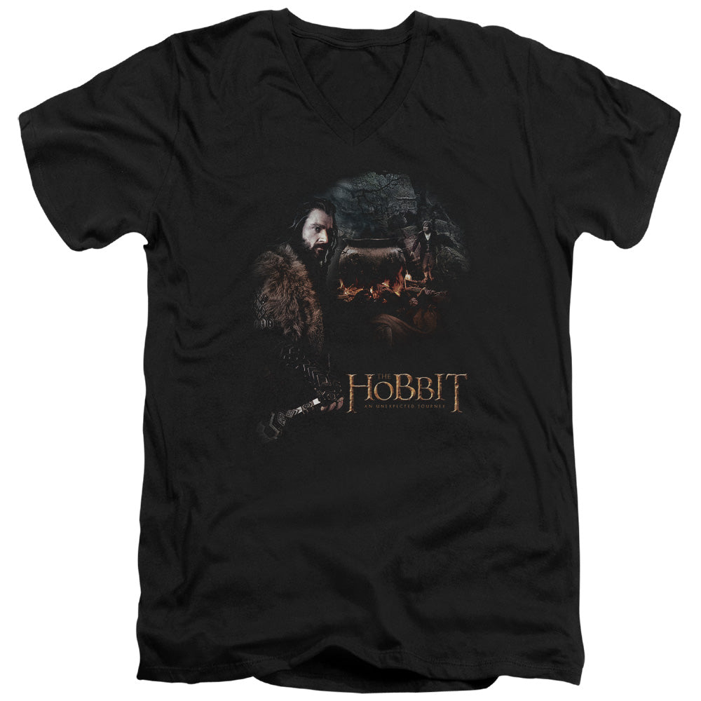The Hobbit - Cauldron - Short Sleeve Adult V-neck - Black T-shirt