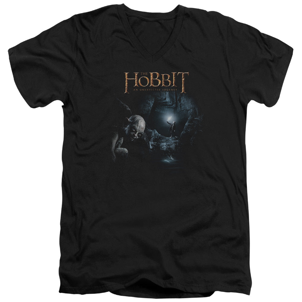 THE HOBBIT LIGHT - S/S ADULT V-NECK - BLACK T-Shirt