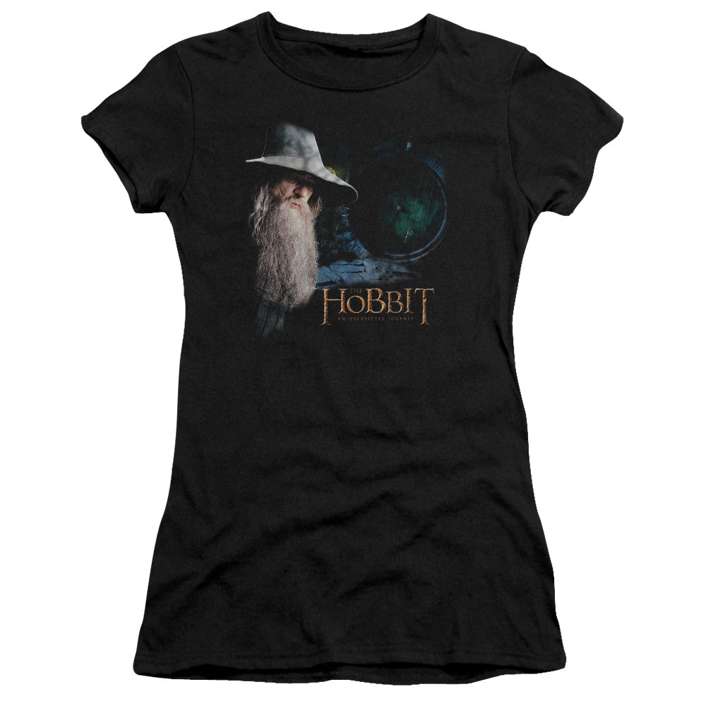 The Hobbit - The Door - Short Sleeve Junior Sheer - Black T-shirt