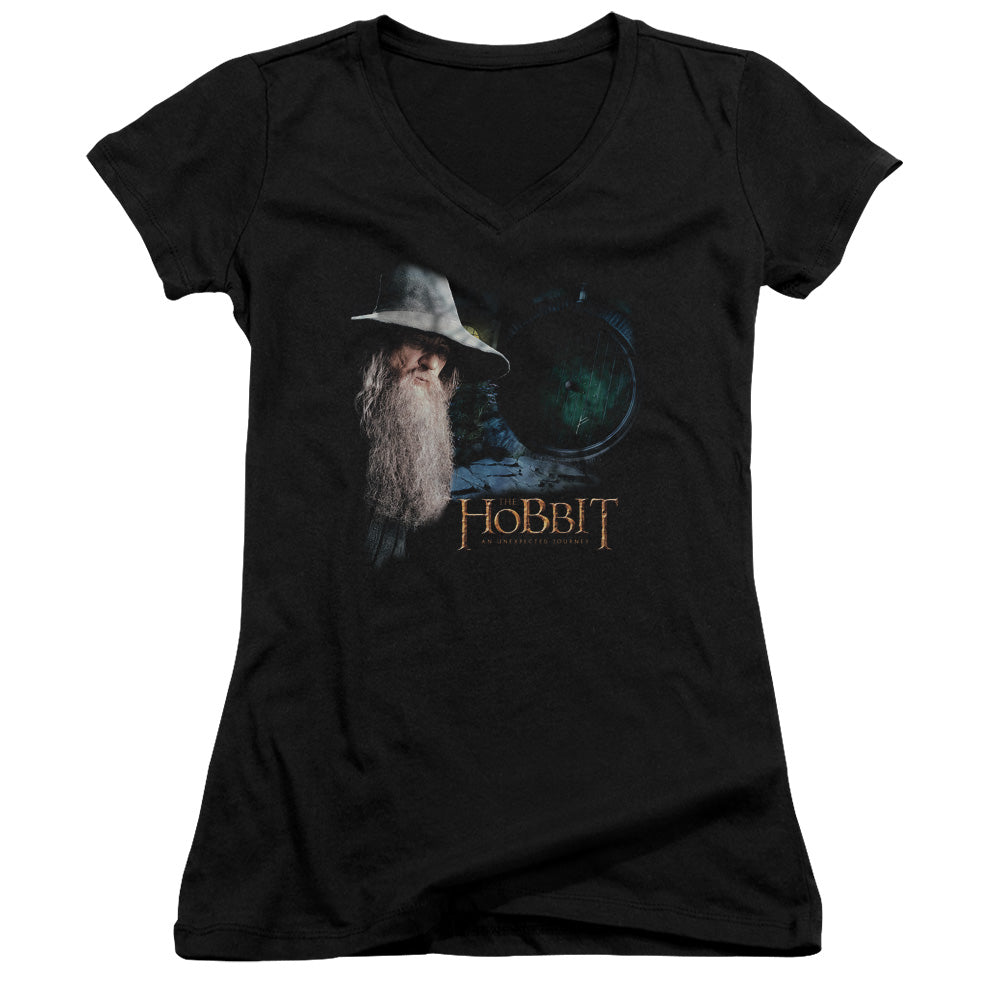 The Hobbit - The Door - Junior V-neck - Black