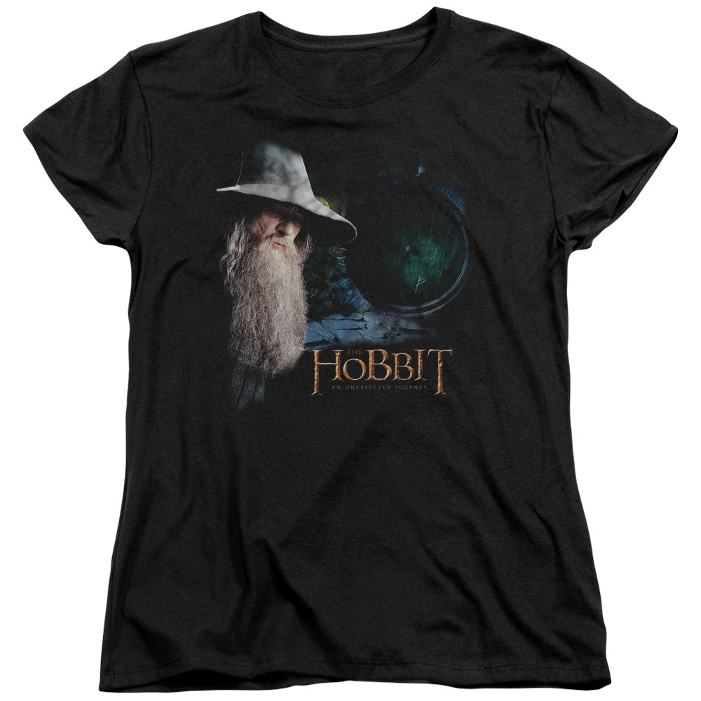The Hobbit - The Door - Short Sleeve Womens Tee - Black T-shirt