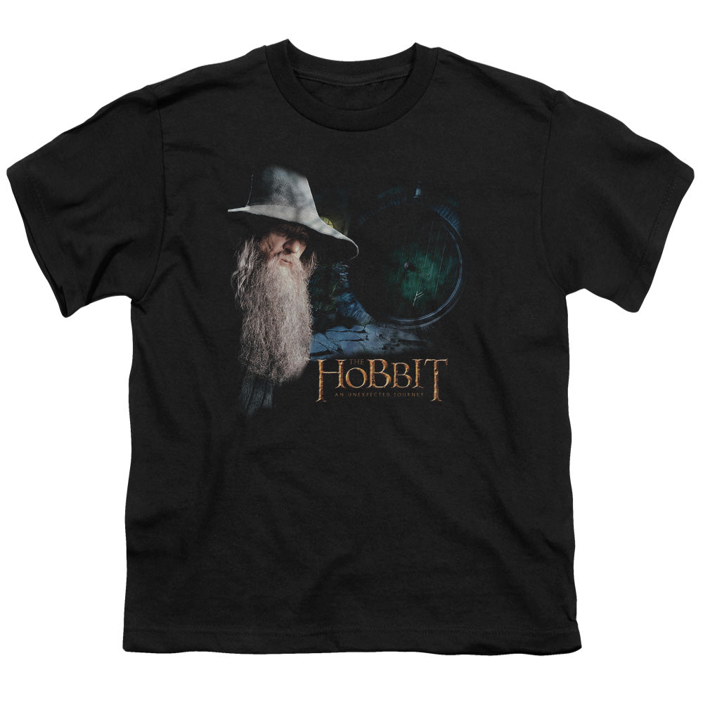 The Hobbit - The Door - Short Sleeve Youth 18/1 - Black T-shirt