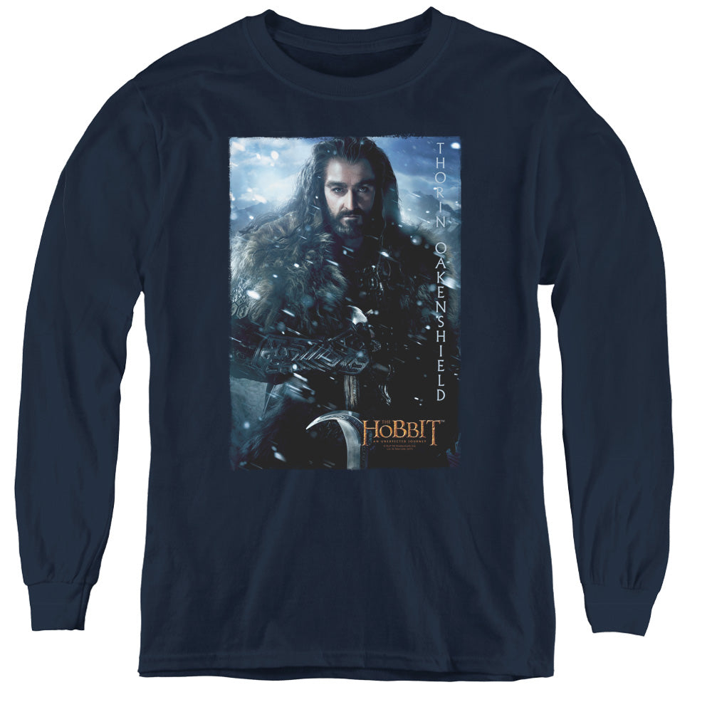 The Hobbit - Thorin Poster - Youth Long Sleeve Tee - Navy