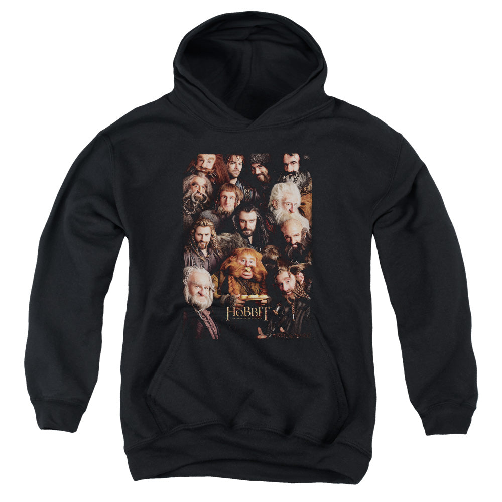 The Hobbit - Dwarves Poster - Youth Pull-over Hoodie - Black
