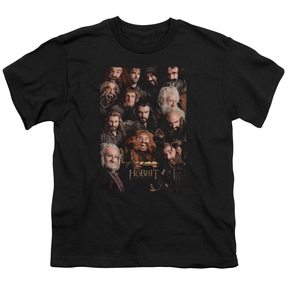 The Hobbit - Dwarves Poster - Short Sleeve Youth 18/1 - Black T-shirt