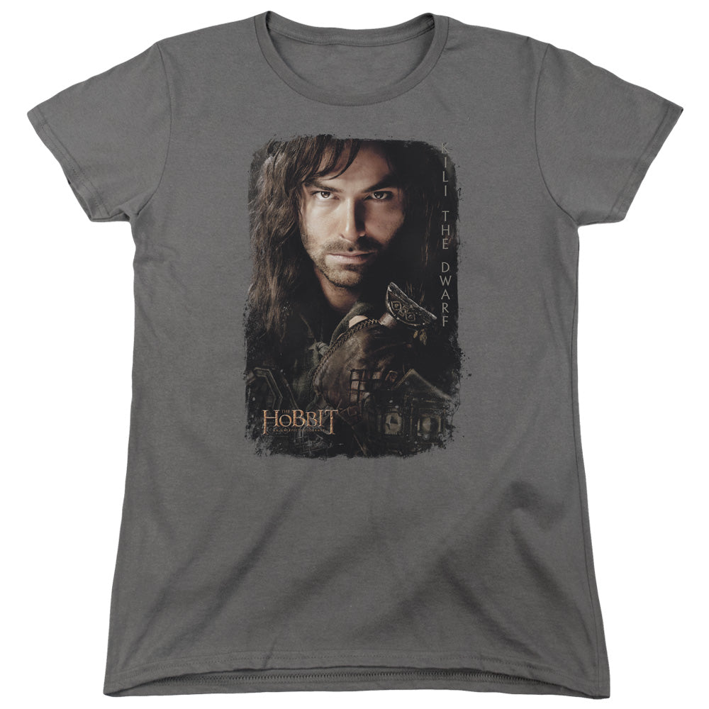 Hobbit - Kili Poster - Short Sleeve Womens Tee - Charcoal T-shirt