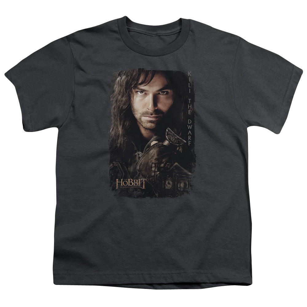 Hobbit - Kili Poster - Short Sleeve Youth 18/1 - Charcoal T-shirt