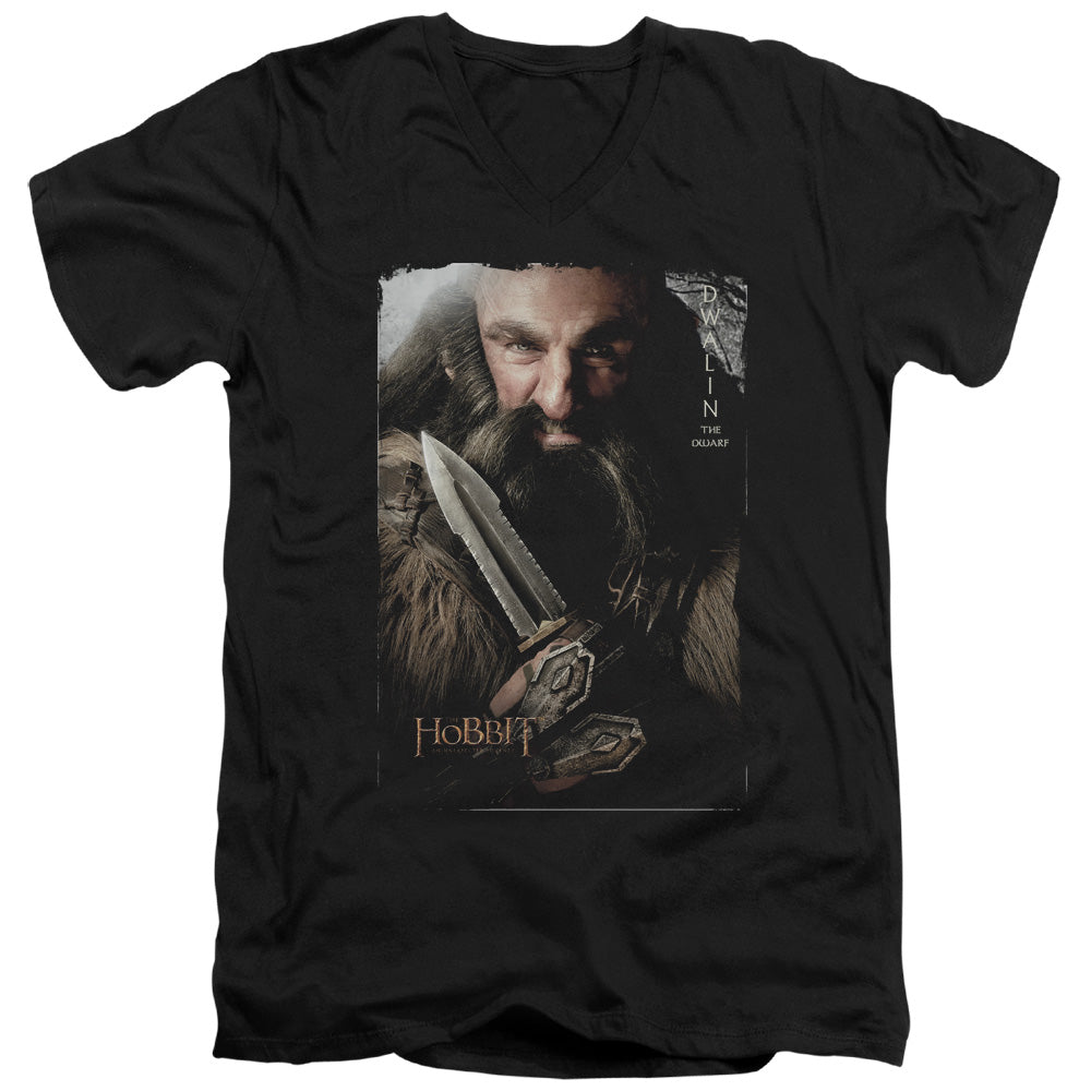 The Hobbit - Dwalin - Short Sleeve Adult V-neck - Black T-shirt