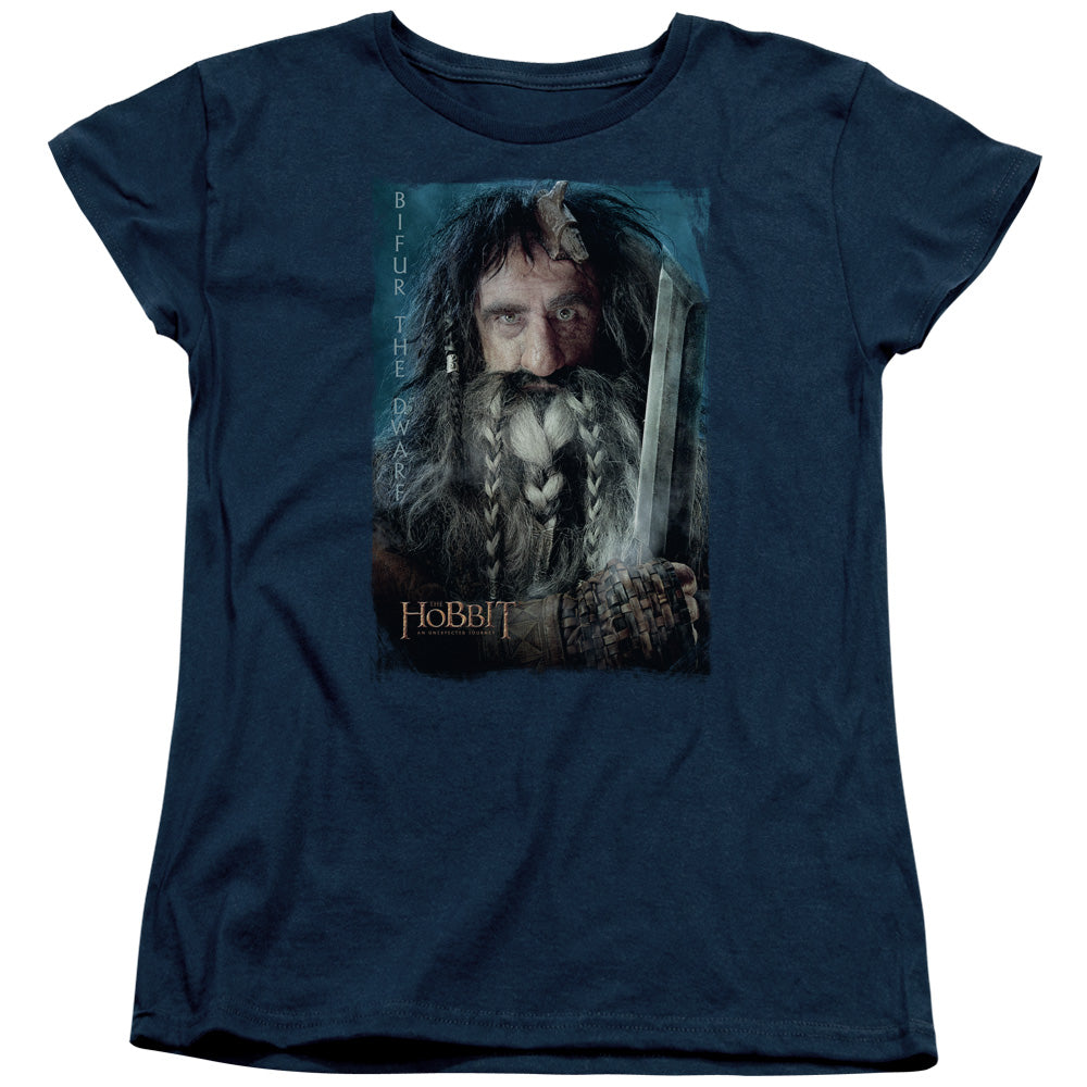 The Hobbit - Bifur - Short Sleeve Womens Tee - Navy T-shirt