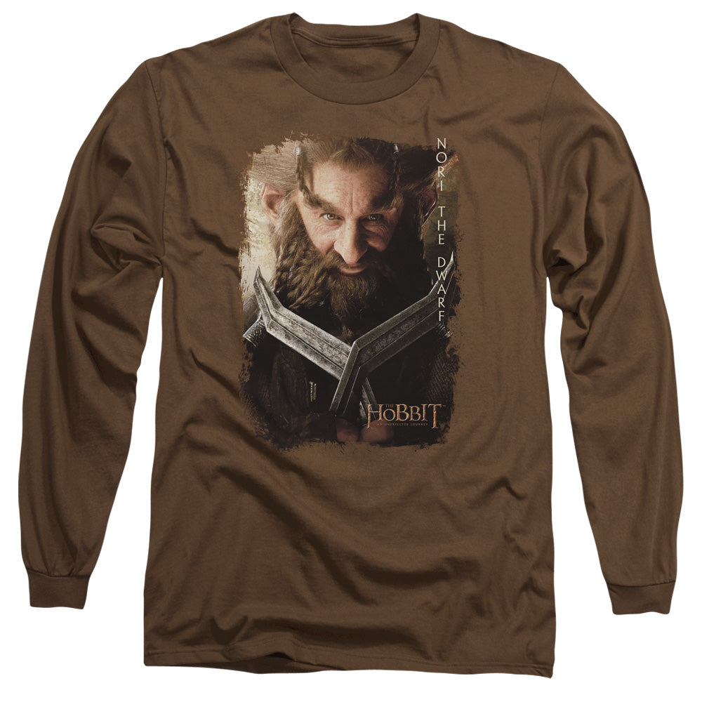 The Hobbit - Nori Poster - Long Sleeve Adult 18/1 - Coffee T-shirt