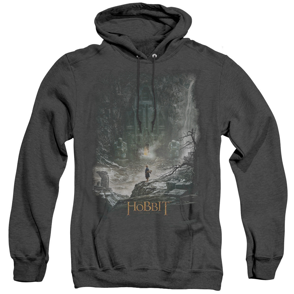 Hobbit - At Smaugs Door - Adult Heather Hoodie - Black