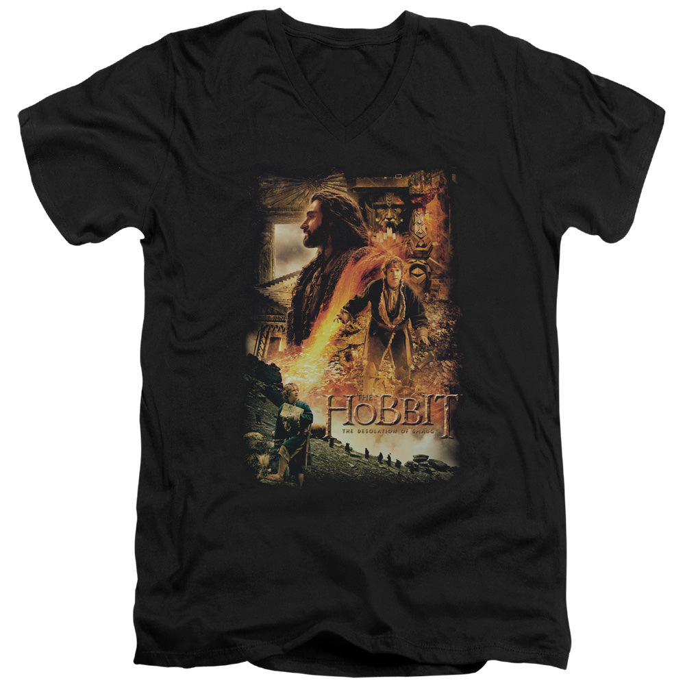 Hobbit - Golden Chamber - Short Sleeve Adult V-neck 30/1 - Black T-shirt