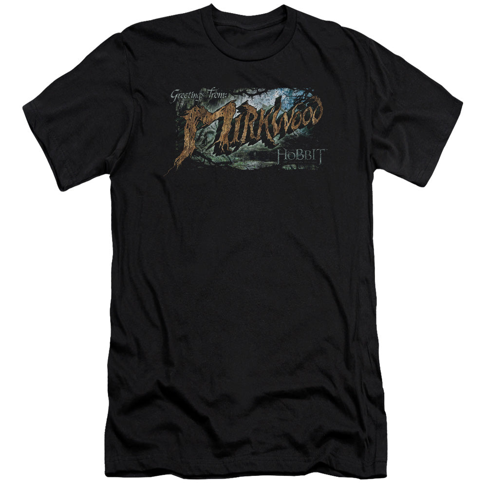 Hobbit - Greetings From Mirkwood - Short Sleeve Adult 30/1 - Black T-shirt