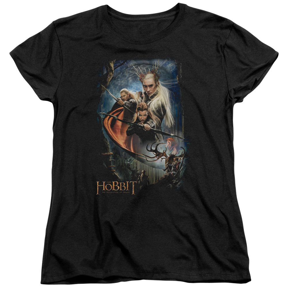 Hobbit - Thranduils Realm - Short Sleeve Womens Tee - Black T-shirt