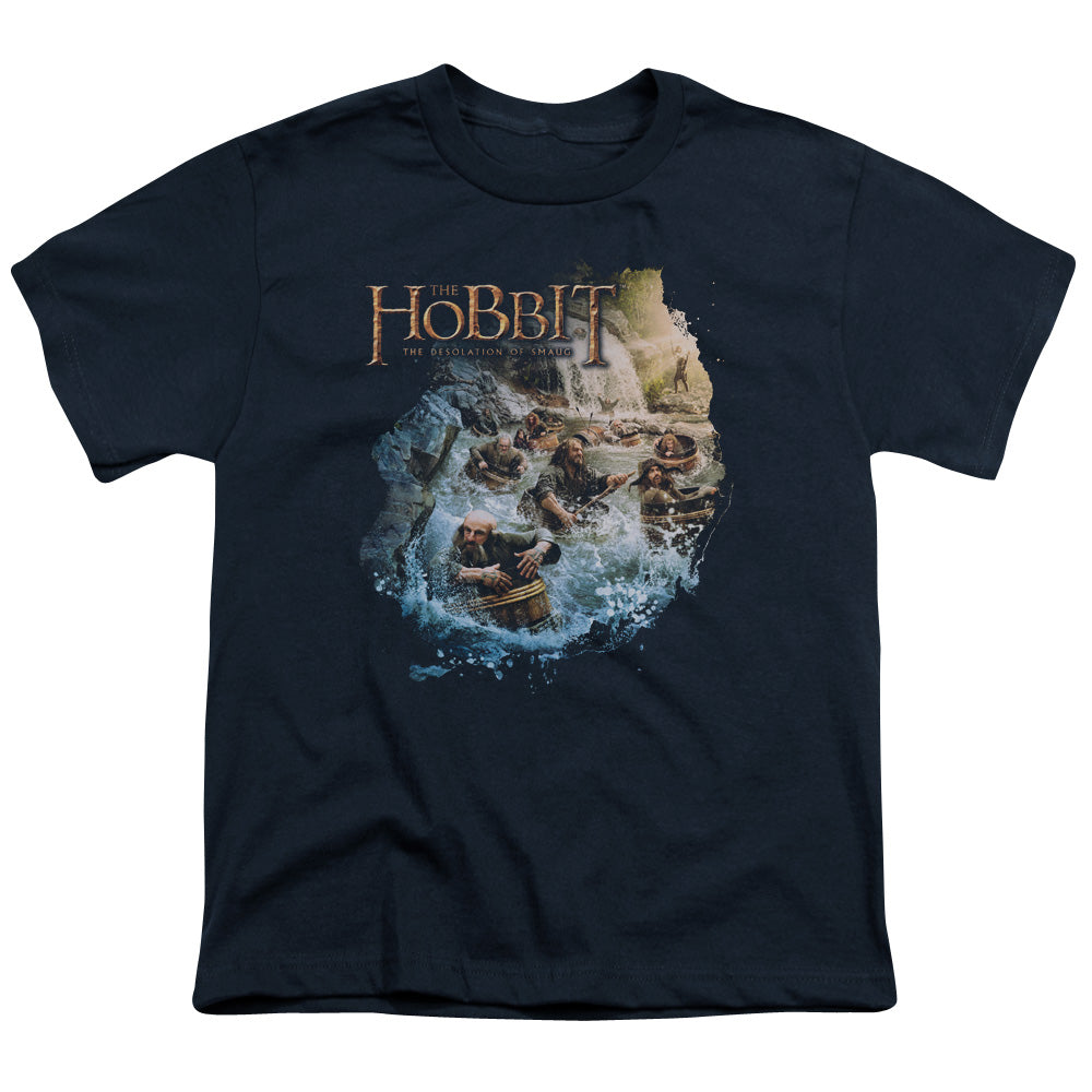 Hobbit - Barreling Down - Short Sleeve Youth 18/1 - Navy T-shirt