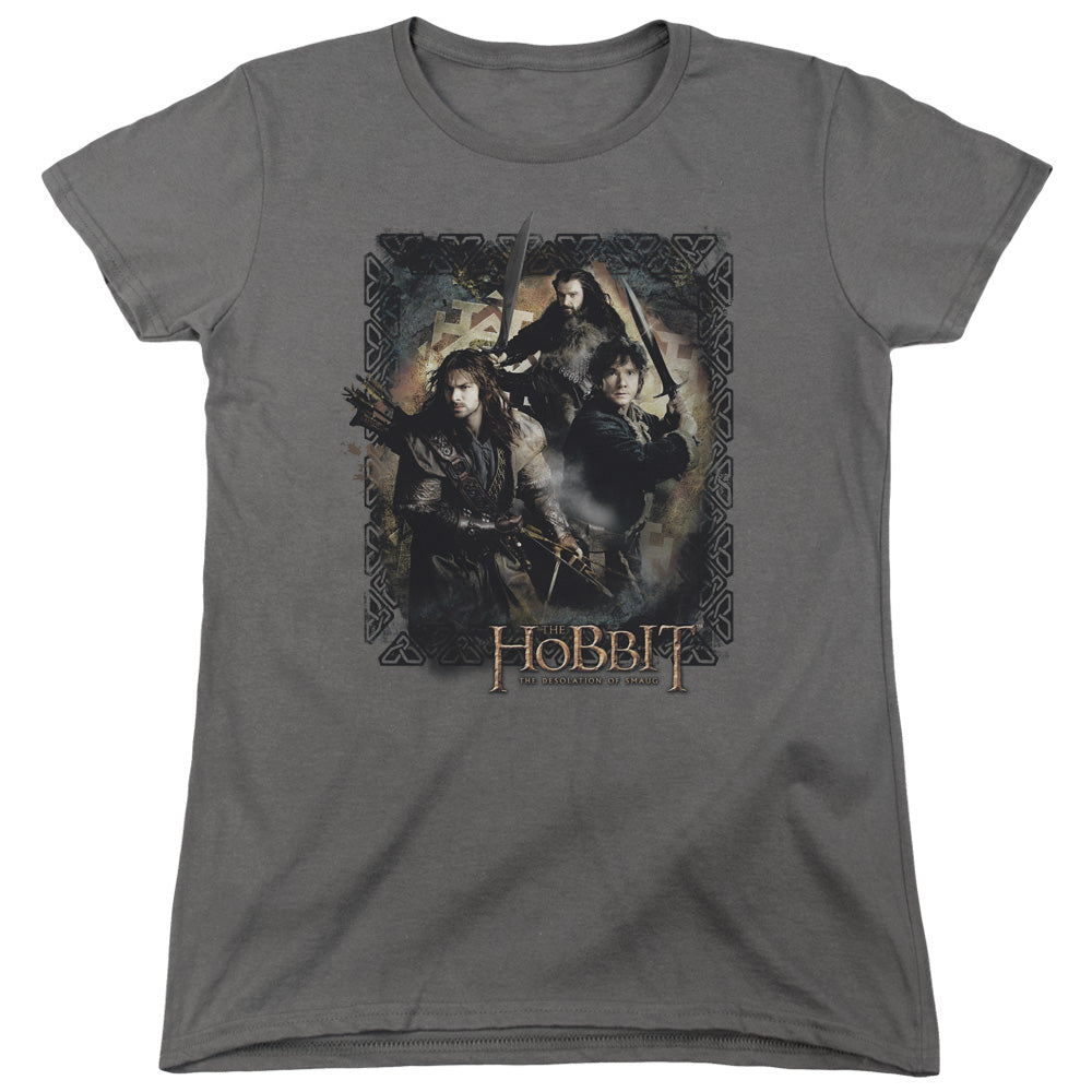 Hobbit - Weapons Drawn - Short Sleeve Womens Tee - Charcoal T-shirt