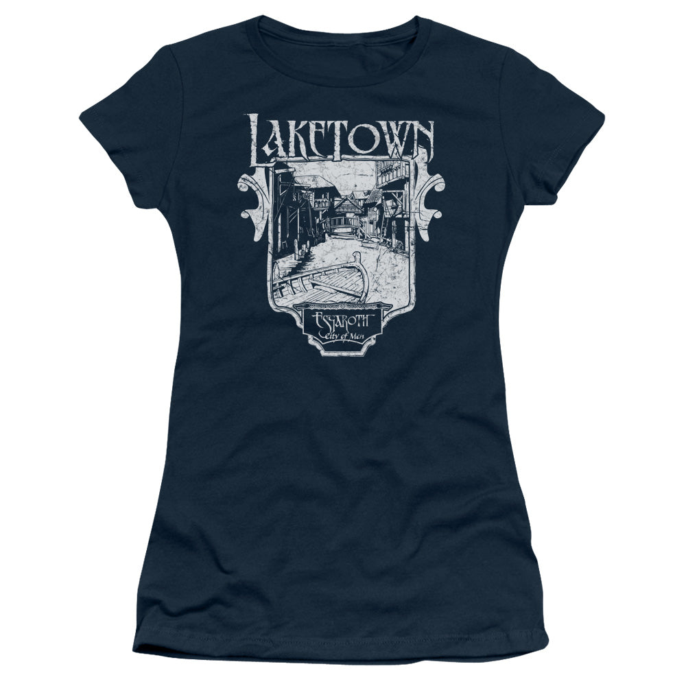 Hobbit - Laketown Simple - Short Sleeve Junior Sheer - Navy T-shirt