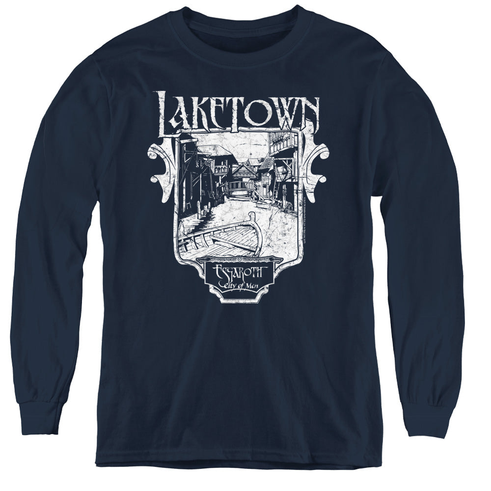 Hobbit - Laketown Simple - Youth Long Sleeve Tee - Navy