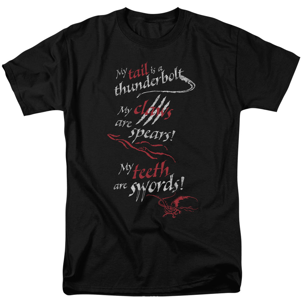 Hobbit - Tail Claws Teeth - Short Sleeve Adult 18/1 - Black T-shirt