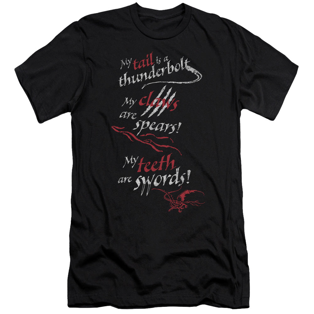 Hobbit - Tail Claws Teeth - Short Sleeve Adult 30/1 - Black T-shirt