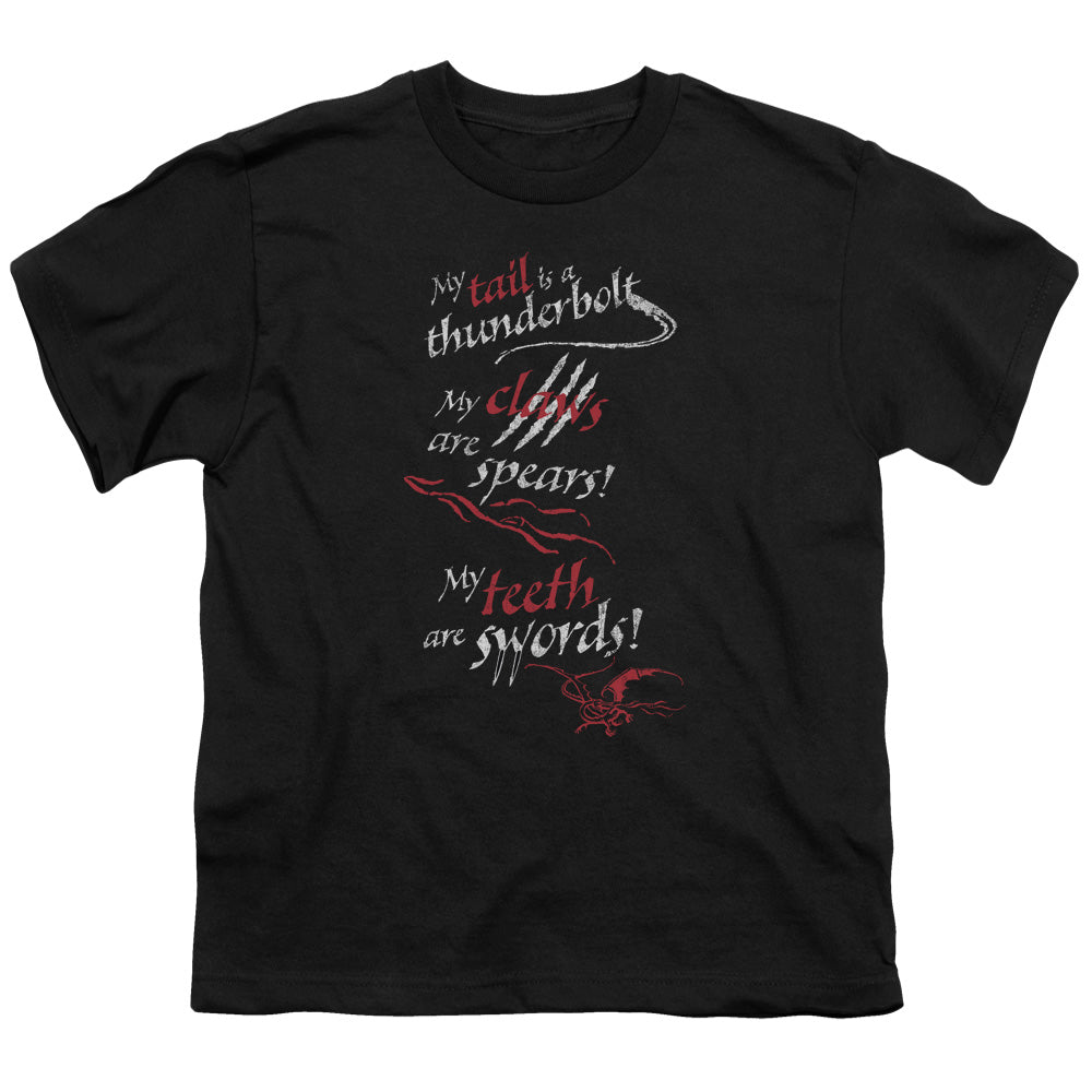 Hobbit - Tail Claws Teeth - Short Sleeve Youth 18/1 - Black T-shirt