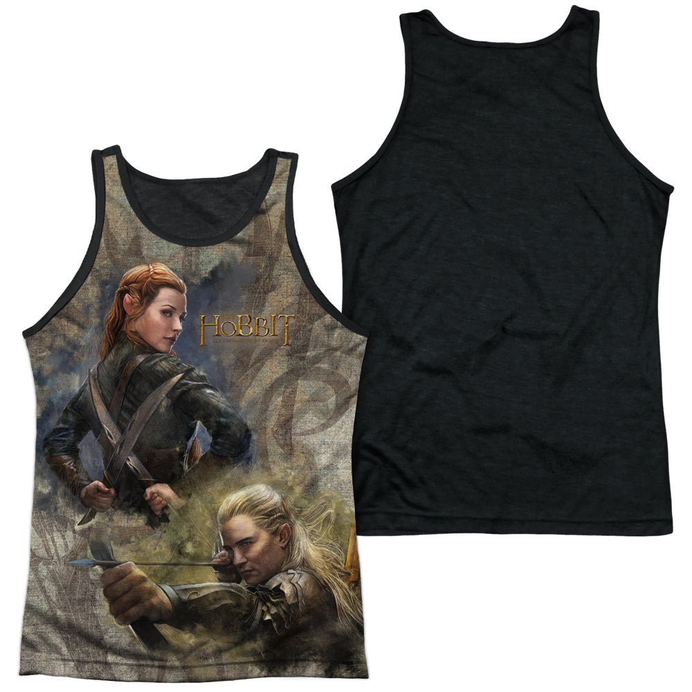Hobbit - Elves - Adult Poly Tank Top Black Back - White