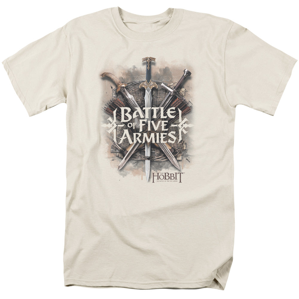 Hobbit - Battle Of Armies - Short Sleeve Adult 18/1 - Cream T-shirt