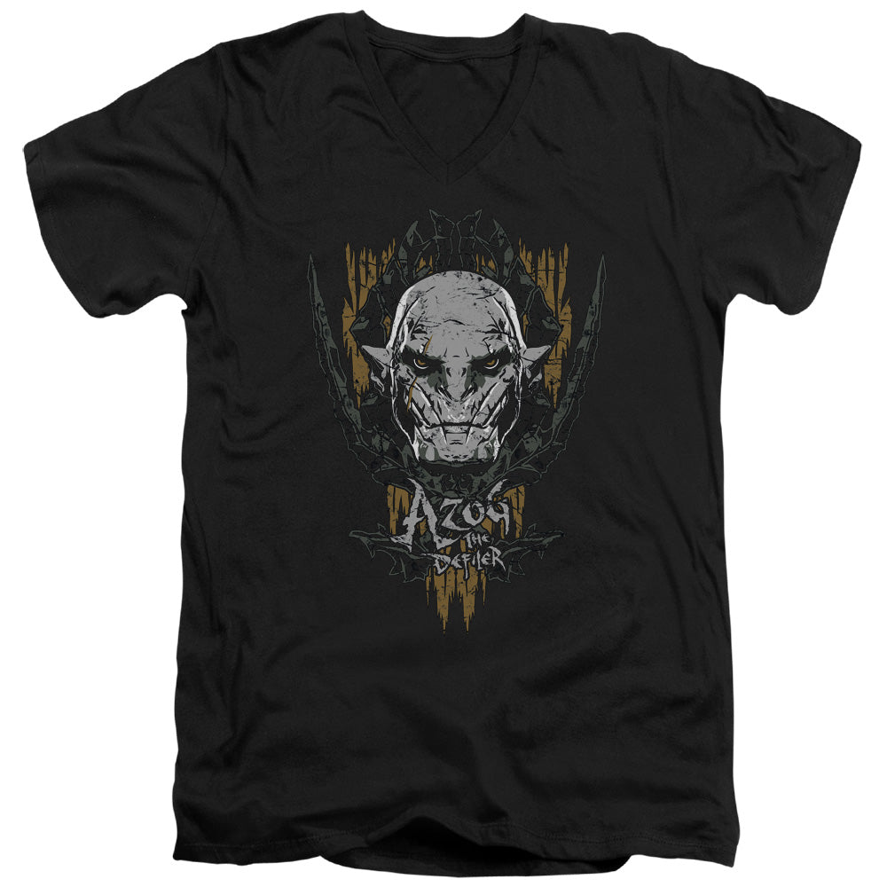 Hobbit - Azog - Short Sleeve Adult V-neck 30/1 - Black T-shirt