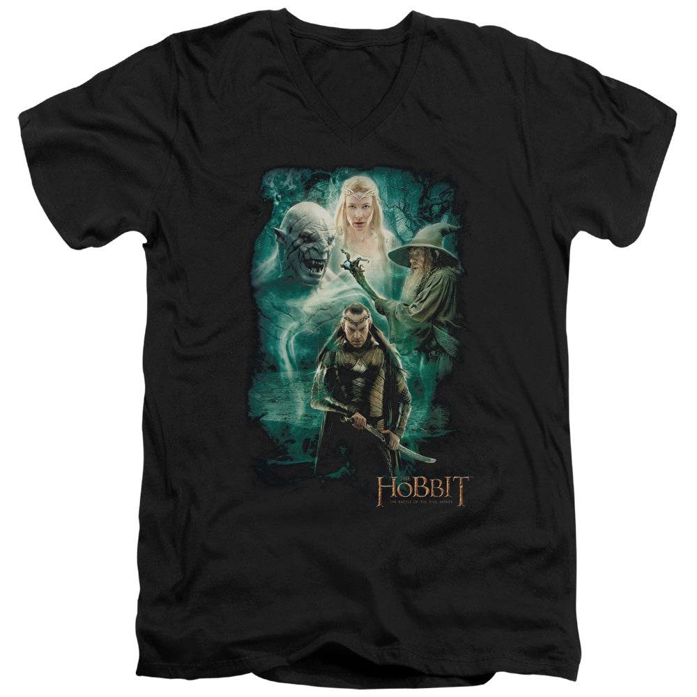 Hobbit - Elronds Crew - Short Sleeve Adult V-neck 30/1 - Black T-shirt