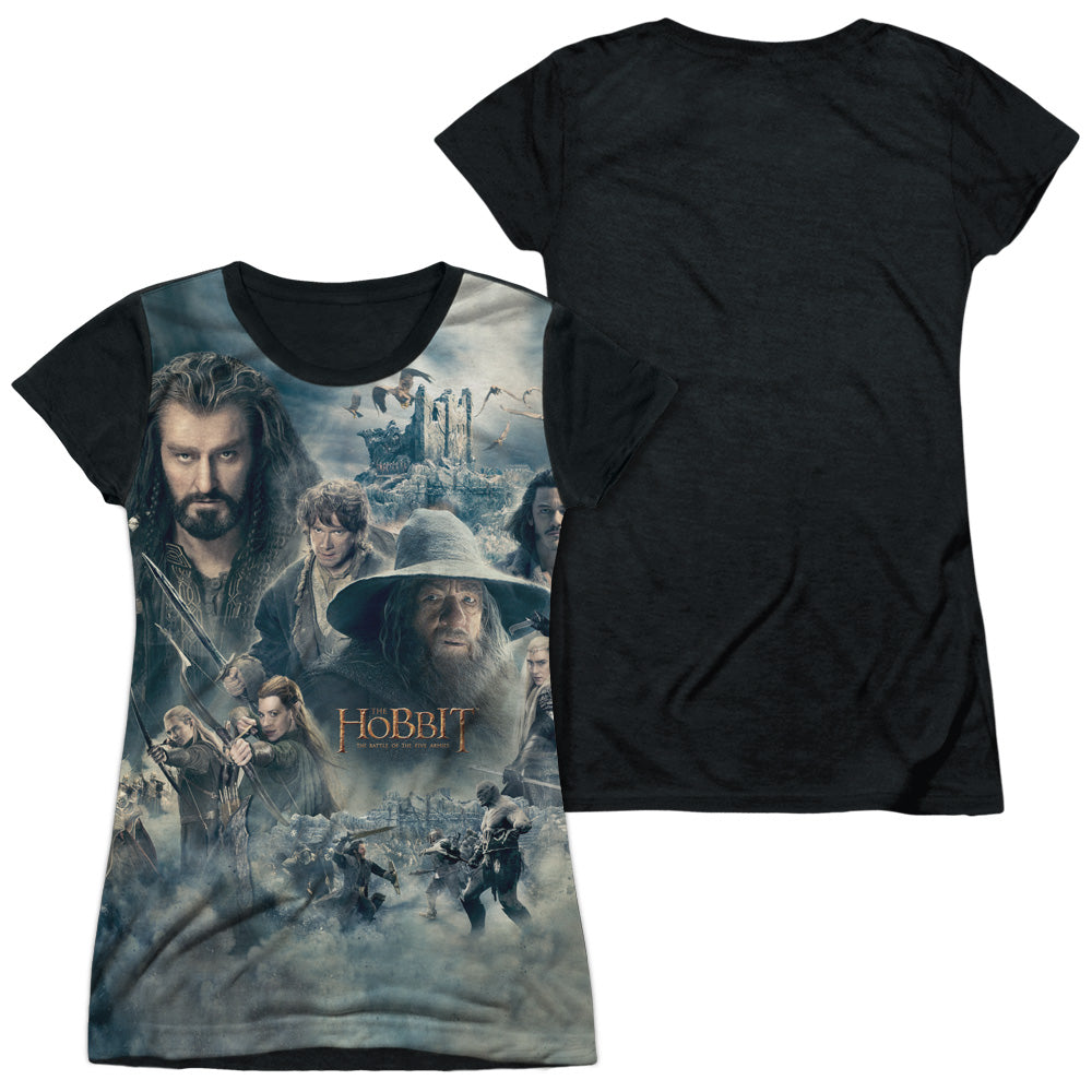 Hobbit - Epic Poster - Short Sleeve Junior Poly Black Back - White T-shirt