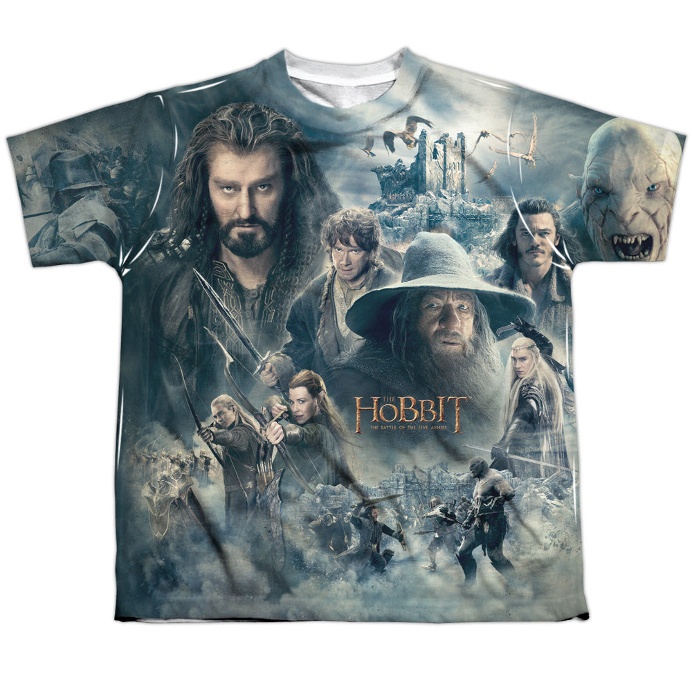 Hobbit - Epic Poster - Short Sleeve Youth Poly Crew - White T-shirt