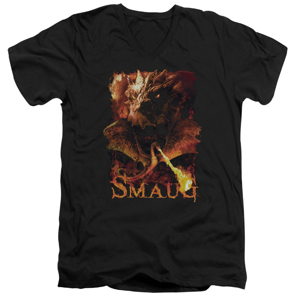 Hobbit - Smolder - Short Sleeve Adult V-neck 30/1 - Black T-shirt